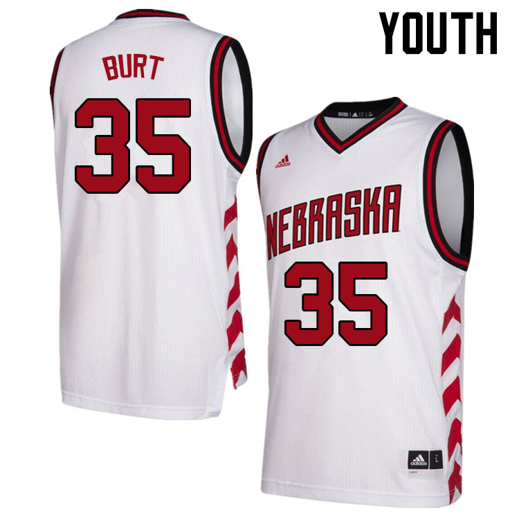 Youth #35 Henry Burt Nebraska Cornhuskers College Basketball Jerseys Sale-Hardwood